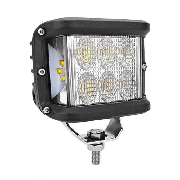 36W 12V 24V Flood Beam Dual Color Side Strobe LED Working ضوء