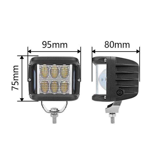 36W 12V 24V Flood Beam Dual Color Side Strobe LED Working ضوء