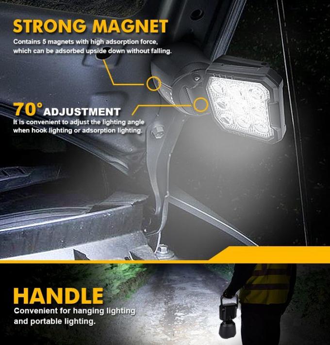 High Brightness Rechargeable LED Work ضوء Suitable for Outdoor Camping Emergency ضوء