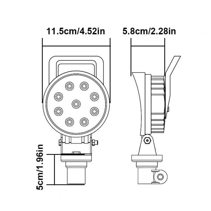 4.5" 27W Flood بقعة Square 9 LED Work ضوء DC12-24V