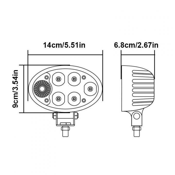 5.6 Inch 36W Oval LED Tractor Work ضوء with Turnal Signal