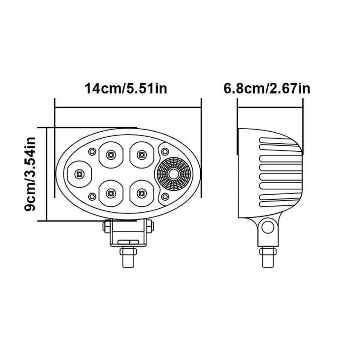 5.6 Inch 36W Oval LED Tractor Work ضوء with Turnal Signal