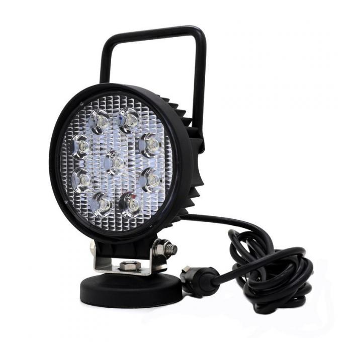 4 Inch 27W Round Portable LED Work ضوء بقعة Magnetic Base 12V 24V