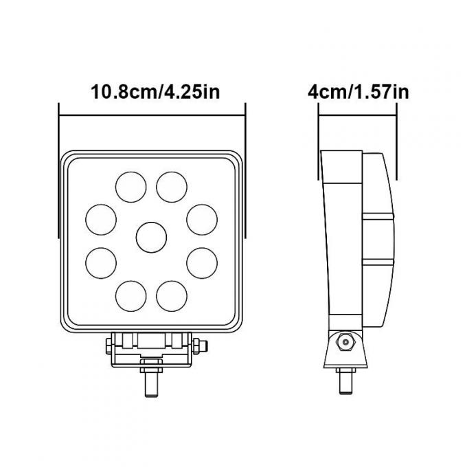 27W White Flood Tractor ضوء LED Work ضوء with Switch