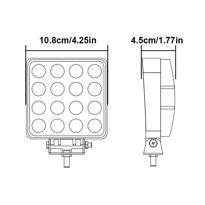 48W Agriculture Tractor Sweeper Vehicle LED Work ضوء with Switch