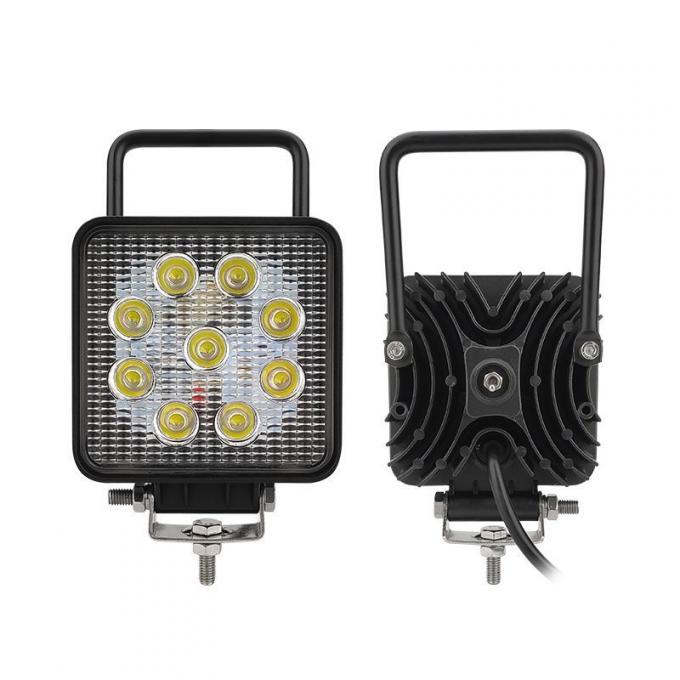 Square LED Work ضوء 27W with on/off Switch and Handheld 10-36V